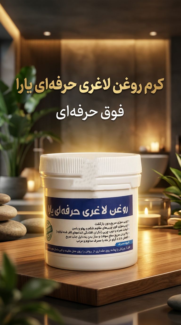 کرم روغن چربیسوز فوق حرفه ای کاهش سایز ۵ الی ۱۳ سانت